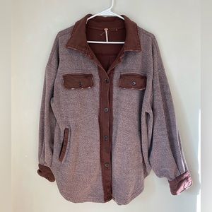 Free People Shacket in eggplant